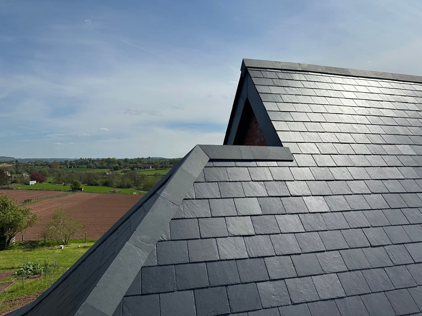 New slate gable roof with a clean verge detail